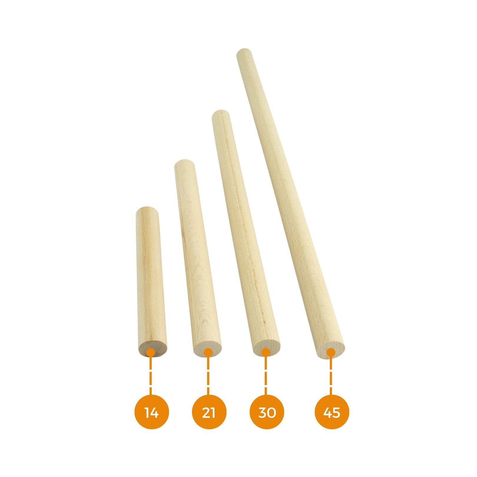 Feet for shelf (5 pieces) - Round